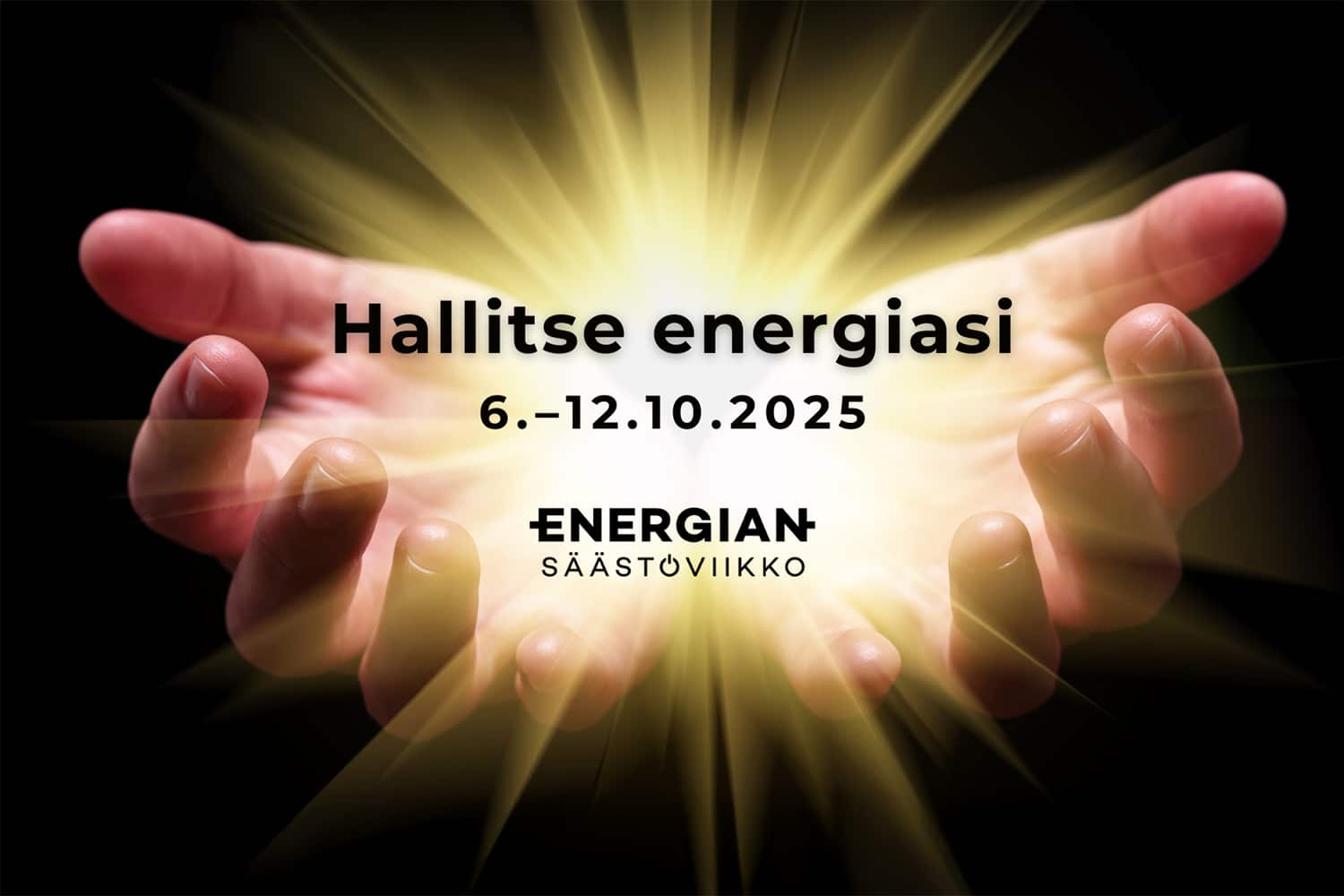 Energiansäästöviikko-mainosgrafiikka. "Hallitse energiaasi 6.–12.10.2025"